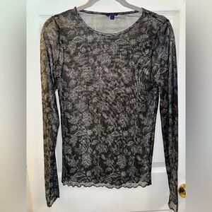 Elegant Black Lace Floral Top